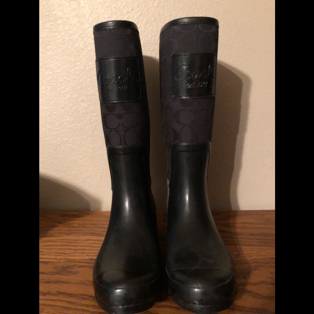 Mint condition Coach rain boots. Never worn